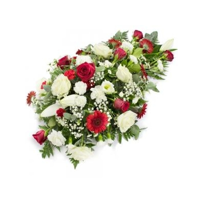 Red and Cream Casket Spray