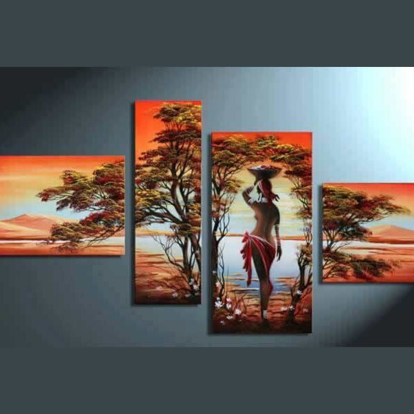 4 Piece Wall Art African Tribe House Beauty