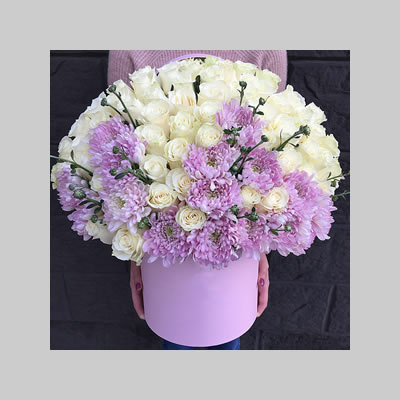 Mixed Flowers Hat Box