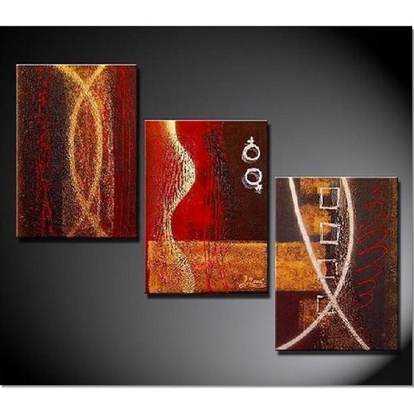 Abstract Paintings 3pcs Canvas Set Modern Wall Art Acrylic Handmade