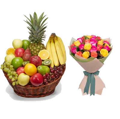 Fruit Basket + Bouquet