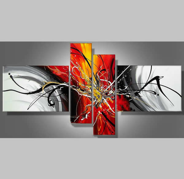 Abstract 4 Piece Multicolored