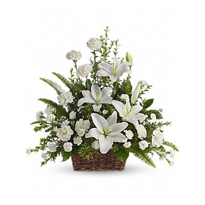 Peaceful White Lilies Basket