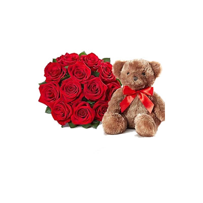 Cuddly roses with Teddy Bear