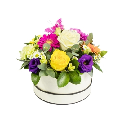 Gorgeous Hat Box Arrangement