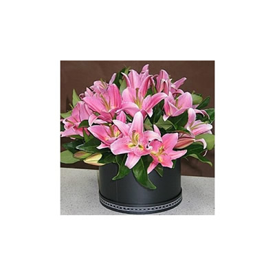 Pink Lily Hat Box