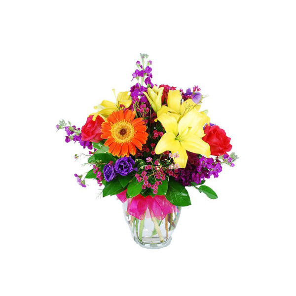 Beautiful Vase of Gerberas & Roses