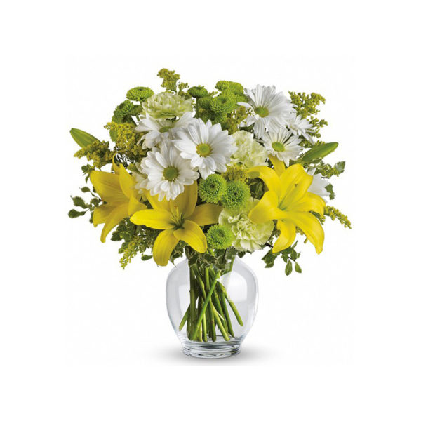Glass Vase of Mixed Flowers